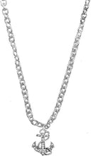 Crystal Anchor Necklace, Sterling Silver Solid .925 Sterling, Not Plated Or Coated, 18 Inch Necklace Chain, Safe-Nickel, Lead, Cadmium Free,