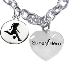 My Daughter, Super Hero, " Soccer Player Jewelry" Toggle Necklace Hypoallergenic, Safe-Nickel, Lead Free