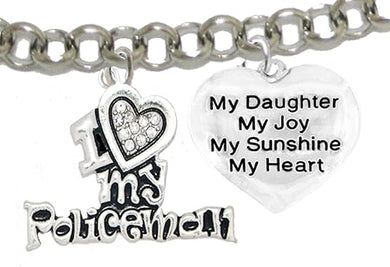 Policeman's, I Love My Policeman, My Daughter, My Joy, My Sunshine, Adjustable Hypoallergenic, Safe-Nickel, Lead, Free