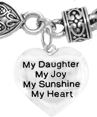 Message Jewelry, My Daughter, My Joy, My Sunshine, My Heart, Bracelet, Hypoallergenic, Safe-Nickel, Lead, Free