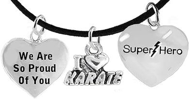 Martial Arts, Kickboxing Jewelry, Karate Jewelry, Super Hero, We Are So Proud Of You, Adjustable Necklace, Hypoallergenic, Safe-Nickel, Lead Free