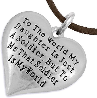 Army, Enlisted Daughter, My Daughter, She is My World, Necklace, Adjustable Hypoallergenic, Safe