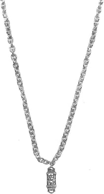 Great Gift, Mezuzah,with the Shin,a smybol for Shaddai, Almighty, one of the names of God, STERLING SILVER Solid .925 Sterling,Not Plated Or Coated. Cable Chain Necklace,Charm-Nickel,Lead,Cadmium Free