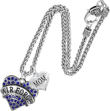 Air Force Mom Heart Necklace, Hypoallergenic, Will NOT Irritate Anyone with Sensitive Skin. Safe- Nickel, Lead and Cadmium Free