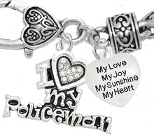 Policeman's, I Love My Policeman, My Love, My Joy, Antique Wheat Chain Bracelet, Hypoallergenic, Safe-Nickel, Lead, Free