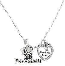 Policeman's, I Love My Policeman, Key to My Heart, Adjustable, Hypoallergenic, Safe-Nickel, Lead, Free