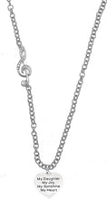 Treble Clef, My Daughter, My Joy, My Sunshine, My Heart, Rolo Chain Adjustable Necklace, Hypoallergenic, Safe-Nickel, Lead, and Cadmium Free