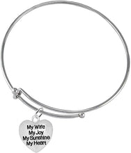 Message Jewelry, My Wife, My Joy, My Sunshine, My Heart, Adjustable Bracelet, Hypoallergenic, Safe-Nickel, Lead, Free