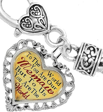 Memaw Heart Charm Bracelet Hypoallergenic, Safe, Nickel, Lead & Cadmium Free!