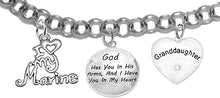 Marine Grandma, My Granddaughter, God Has You In His Arms And I Have You In My Heart, Adjustable, Hypoallergenic-Safe, No Nickel, Lead, Or Poisonous Cadmium In Bracelet