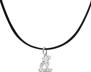 Navy, I Love My Sailor, Adjustable Necklace Hypoallergenic, Safe-Nickel, Lead, Cadmium Free