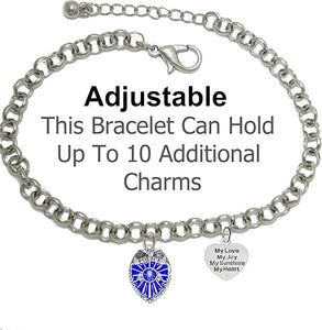 Policeman's, My Love, My Joy, My Sunshine, My Heart, Adjustable Bracelet, Hypoallergenic, Safe-Nickel Free, No Poisonous Lead Or Cadmium.