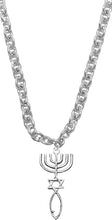 Messianic Sheild Of Jerusalem, STERLING SILVER Solid .925 Sterling, Not Plated Or Coated.18 Inch Necklace Chain, Charm-Nickel, Lead, Cadmium Free