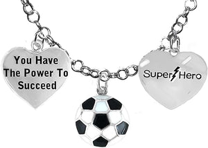 Soccer, You Have The Power To Succeed, Super Hero, " Soccer Player Jewelry" Adjustable Necklace Hypoallergenic, Safe-Nickel, Lead Free