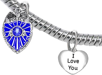 Policeman's, I Love You, Bracelet, Hypoallergenic, Safe-Nickel Free, No Poisonous Lead Or Cadmium.