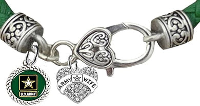 Army Wife Leather Bracelet, Hypoallergenic Safe, No Nickel, Lead, Or Poisonous Cadmium In Bracelet