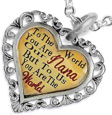Nana Heart Charm Necklace Hypoallergenic, Adjustable, Safe, Nickel, Lead & Cadmium Free!