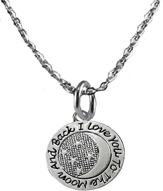 I Love you to the Moon And Back, Adjustable 18-21 Inch Cable Chain Necklace, Nickel, Lead, And Cadmium Free-Hypoallergenic
