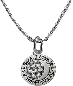 I Love you to the Moon And Back, Adjustable 18-21 Inch Cable Chain Necklace, Nickel, Lead, And Cadmium Free-Hypoallergenic