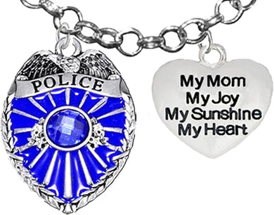 Policeman's, My Mom, My Joy, My Sunshine, My Heart, Hypoallergenic, Safe-Nickel Free, No Poisonous Lead Or Cadmium.