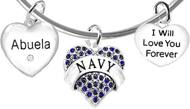 Abuela Navy, I Will Love You Forever, Hypoallergenic, Safe-Nickel Free, No Poisonous Lead Or Cadmium
