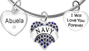 Abuela Navy, I Will Love You Forever, Hypoallergenic, Safe-Nickel Free, No Poisonous Lead Or Cadmium