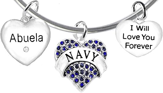 Abuela Navy, I Will Love You Forever, Hypoallergenic, Safe-Nickel Free, No Poisonous Lead Or Cadmium