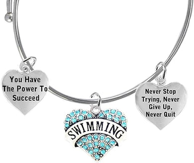 Never Stop Trying, Never Quit 3 Charm Adjustable Bracelet, Hypoallergenic, Safe-Nickel Free, No Poisonous Lead Or Cadmium