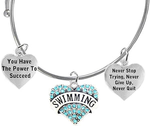 Never Stop Trying, Never Quit 3 Charm Adjustable Bracelet, Hypoallergenic, Safe-Nickel Free, No Poisonous Lead Or Cadmium