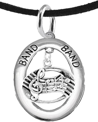 Band Music Notes Hypoallergenic Adjustable Necklace, Safe-Nickel, Lead Free
