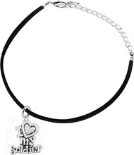 Army, I Love My Soldier, Adjustable Suede Bracelet Hypoallergenic, Safe-Nickel, Lead, Cadmium Free
