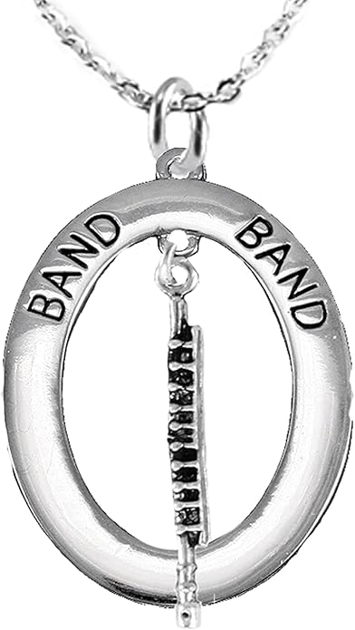 Orchestra-Band Flute Player Hypoallergenic Adjustable Necklace, Safe-Nickel, Lead Free