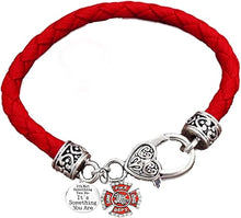 Firefighter, Its Not Something You Do, Its Something You Are!, Fire Department Charm, On Genuine Red Leather Bracelet, Hypoallergenic Safe-Nickel, Lead And Cadmium Free