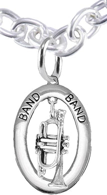 Band Trumpet Player Hypoallergenic Adjustable Necklace, Safe-Nickel, Lead Free