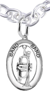 Band Trumpet Player Hypoallergenic Adjustable Necklace, Safe-Nickel, Lead Free