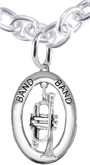 Band Trumpet Player Hypoallergenic Adjustable Necklace, Safe-Nickel, Lead Free