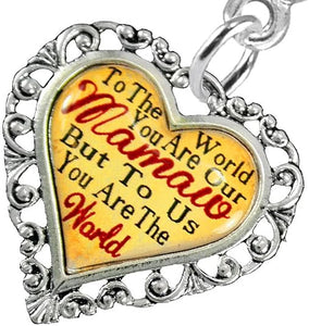 Mamaw Heart Charm Post Earring" Hypoallergenic, Safe-Nickel, Lead & Cadmium Free!