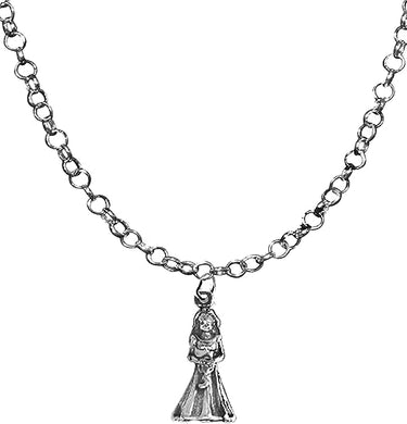 Bride, Holding Bouquet Of Flowers, Adjustable 14-21 Inch Rolo Necklace, Nickel, Lead, And Cadmium Free-Hypoallergenic