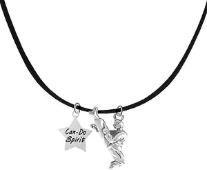 Martial Arts, Kickboxing, Karate Jewelry, Can Do Spirit, Adjustable Necklace Hypoallergenic, Safe-Nickel,Lead,Cadmium Free