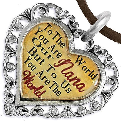 Nana Heart Charm Necklace Hypoallergenic, Adjustable, Safe, Nickel, Lead & Cadmium Free!