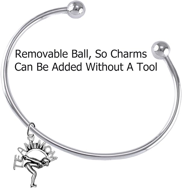Swim Team Mom, Swimming Charm Adjustable Bracelet, Hypoallergenic, Safe-Nickel Free, No Poisonous Lead Or Cadmium