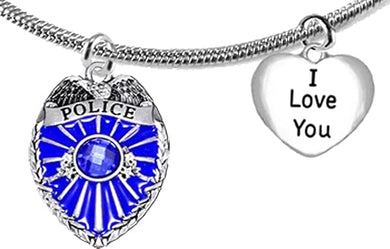 Policeman's, I Love You, Adjustable Necklace, Hypoallergenic, Safe-Nickel Free, No Poisonous Lead Or Cadmium.