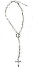 Beautiful Silvertone Crucifix, Through A Circle, Father, Son, Holy Ghost, Adjustable Necklace, Nickel Lead, Cadmium Free