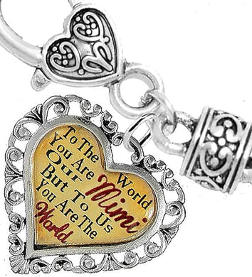 Mimi Heart Charm Bracelet Hypoallergenic, Safe, Nickel, Lead & Cadmium Free!