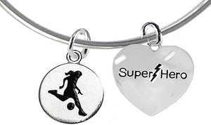 My Daughter, Super Hero, Soccer Player Jewelry Adjustable Bracelet Hypoallergenic, Safe-Nickel, Lead Free