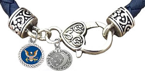 Navy "I Will Love You To The Moon And Back" Bracelet, Navy Bracelet, US Navy Bracelet, Navy Jewelry, Hypoallergenic-Safe, No Nickel, Lead, Or Poisonous Cadmium In Bracelet