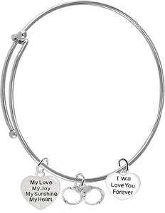 Policeman, Deputy Sheriff, My Love, My Joy, My Sunshine, I Will Love You Forever, Hypoallergenic Adjustable Nickle, Lead Free