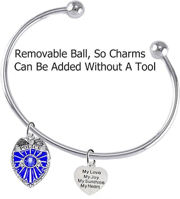 Policeman's, My Love, My Joy, My Sunshine, My Heart, Adjustable Bracelet, Hypoallergenic, Safe-Nickel Free, No Poisonous Lead Or Cadmium.