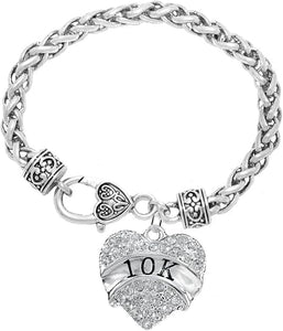 10 K Running Crystal Heart Bracelet -Hypoallergenic Nickel, and Lead Free!