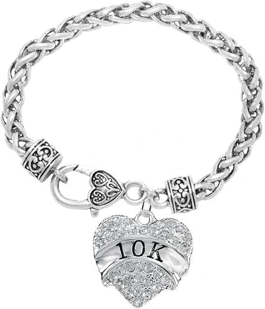 10 K Running Crystal Heart Bracelet -Hypoallergenic Nickel, and Lead Free!